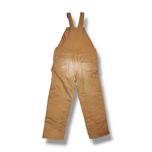 Carhartt Brown R03 BIB Overalls Men's 40 X 32 Insulated Quilted